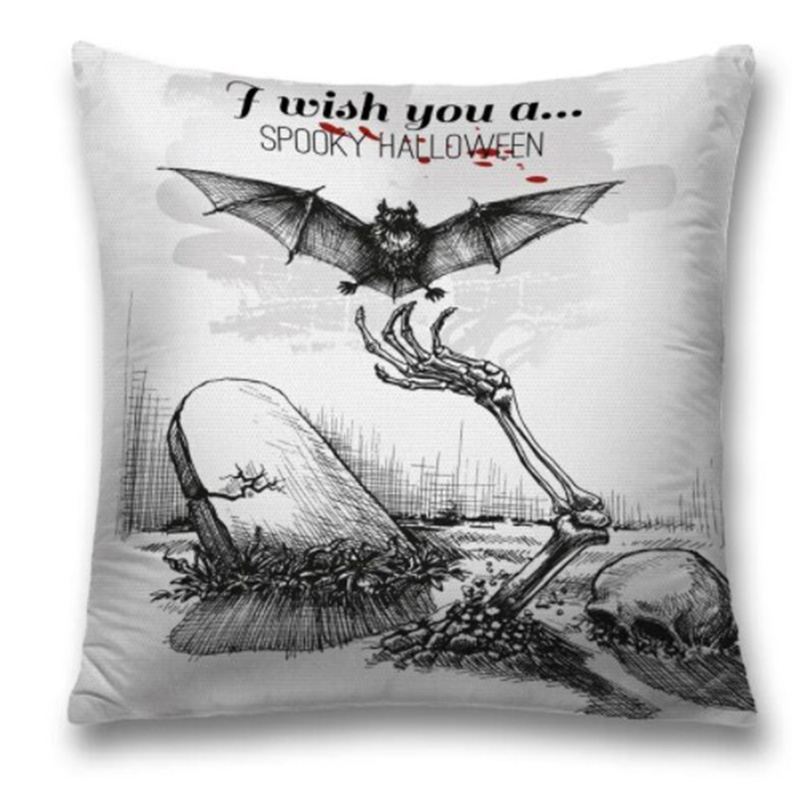 Подушка Spooky Halloween Черный Белый Подушка Spooky Halloween Черный Белый в Липецке | Loft Concept