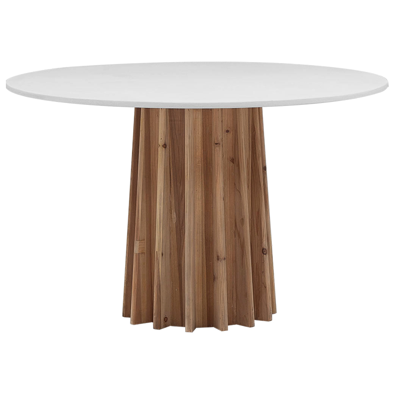 Обеденный круглый стол Seamus White Concrete Wood Dining Table Белый Древесина Обеденный круглый стол Seamus White Concrete Wood Dining Table Белый Древесина в Липецке | Loft Concept