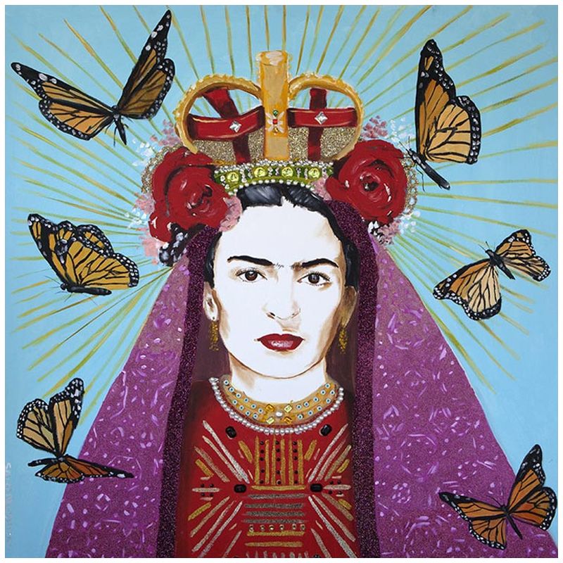 Картина Frida with roses on her head and butterflies Мульти Картина Frida with roses on her head and butterflies Мульти в Липецке | Loft Concept