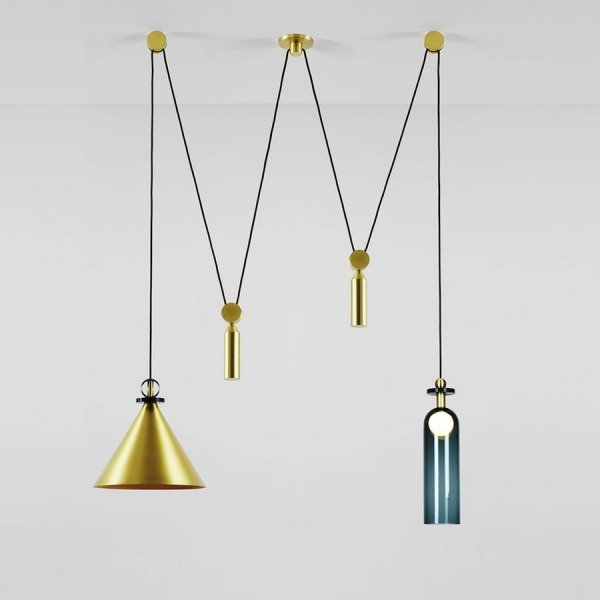 Подвесной светильник Shape up Double Pendant Brass Латунь Подвесной светильник Shape up Double Pendant Brass Латунь в Липецке | Loft Concept
