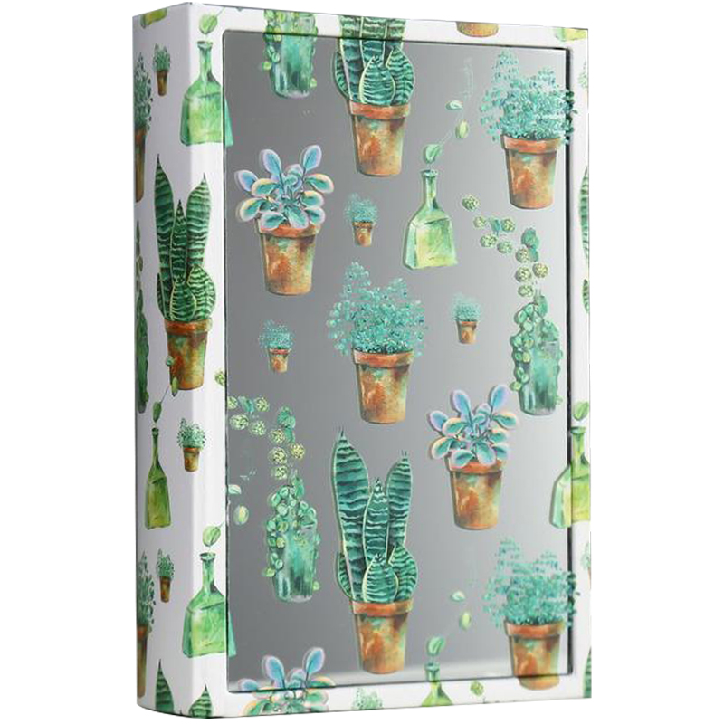 Шкатулка-книга Succulents Mirror Book Box Белый Зеленый Коричневый Шкатулка-книга Succulents Mirror Book Box Белый Зеленый Коричневый в Липецке | Loft Concept