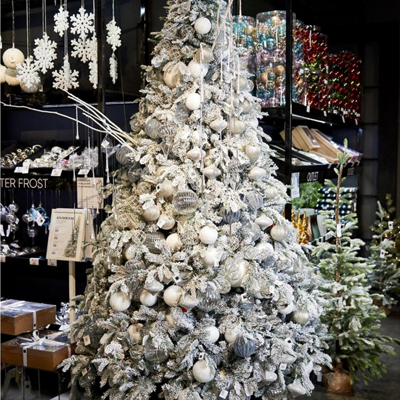 Дизайнерская Елка Заснеженная с Белыми елочными игрушками Christmas Tree White Hoarfrost Белый Дизайнерская Елка Заснеженная с Белыми елочными игрушками Christmas Tree White Hoarfrost Белый в Липецке | Loft Concept