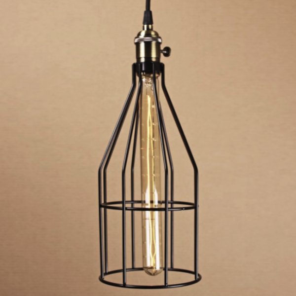 Подвесной светильник Wire Cage Pendant Twix Black Черный Подвесной светильник Wire Cage Pendant Twix Black Черный в Липецке | Loft Concept