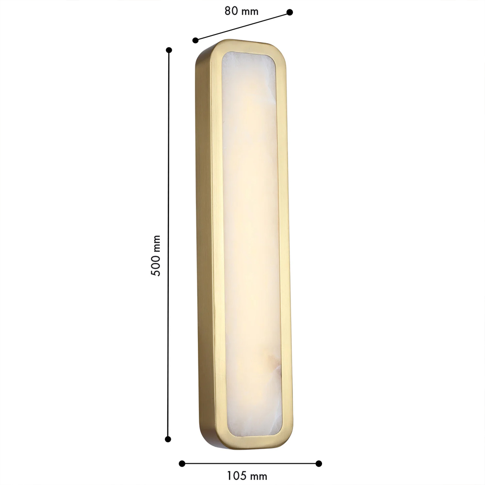Бра в металлическом корпусе с рассеивателем из бежевого алебастра Cryptocrystalline Stone в Липецке