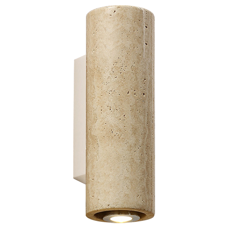 Бра Travertine Cylinder Spot Wall Lamp Бежевый Песочный Белый Бра Travertine Cylinder Spot Wall Lamp Бежевый Песочный Белый в Липецке | Loft Concept