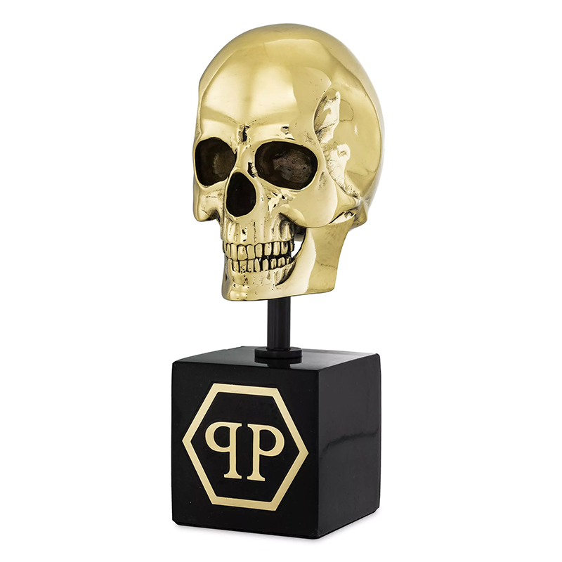 Статуэтка Philipp Plein Gold Skull S Золотой Черный Статуэтка Philipp Plein Gold Skull S Золотой Черный в Липецке | Loft Concept