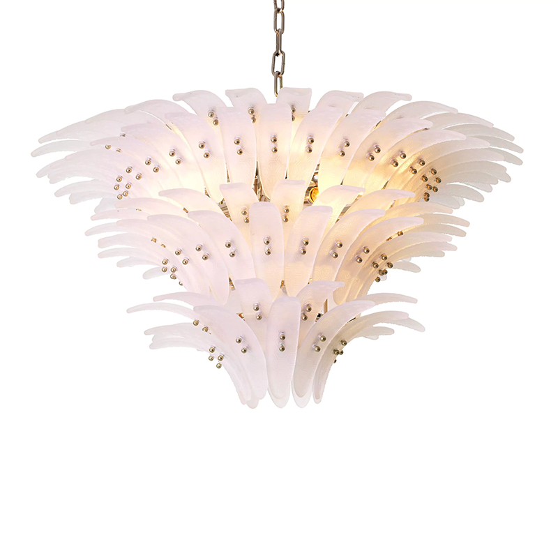 Люстра Philipp Plein Chandelier Bel Air L Белая Белое матовое стекло Хром Люстра Philipp Plein Chandelier Bel Air L Белая Белое матовое стекло Хром в Липецке | Loft Concept