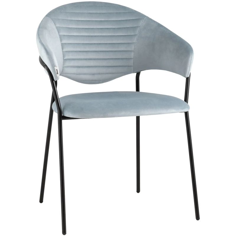 Стул Alexis Chair Пыльно-Голубой Велюр Голубой пастельный Черный Стул Alexis Chair Пыльно-Голубой Велюр Голубой пастельный Черный в Липецке | Loft Concept
