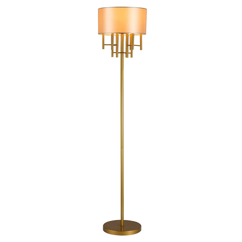 Торшер Oswell Lampshade Floor Lamp Латунь Бежевый Торшер Oswell Lampshade Floor Lamp Латунь Бежевый в Липецке | Loft Concept