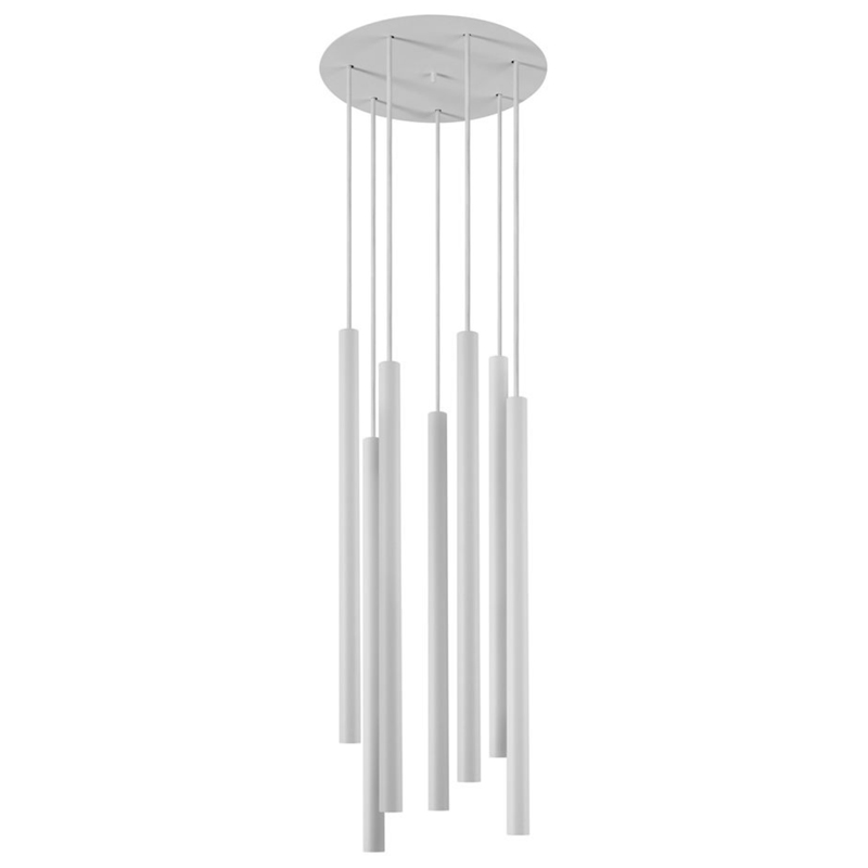 Светильник Trumpet Disk White 7 плафонов Белый Светильник Trumpet Disk White 7 плафонов Белый в Липецке | Loft Concept