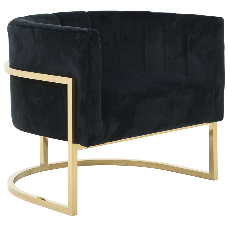 Кресло Accent Velvet chair black Черный Глянцевое золото Кресло Accent Velvet chair black Черный Глянцевое золото в Липецке | Loft Concept