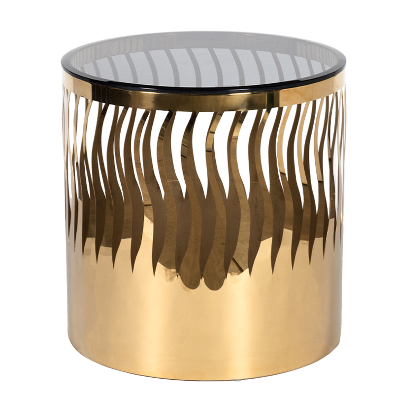Приставной стол Emerson Side Table Глянцевое золото Стекло Смок Приставной стол Emerson Side Table Глянцевое золото Стекло Смок в Липецке | Loft Concept