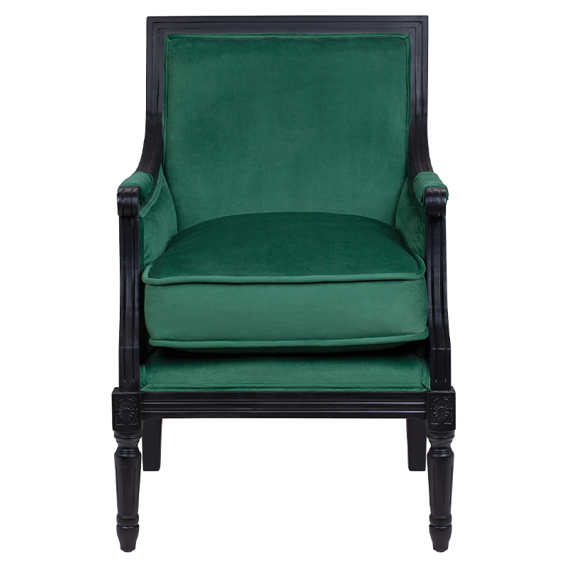 Кресло Harry Armchair black and green velour Зеленый Черный Кресло Harry Armchair black and green velour Зеленый Черный в Липецке | Loft Concept
