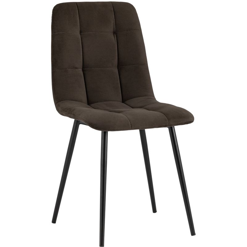 Стул NANCY S-2 Chair Шоколадный Велюр Коричневый Черный Стул NANCY S-2 Chair Шоколадный Велюр Коричневый Черный в Липецке | Loft Concept