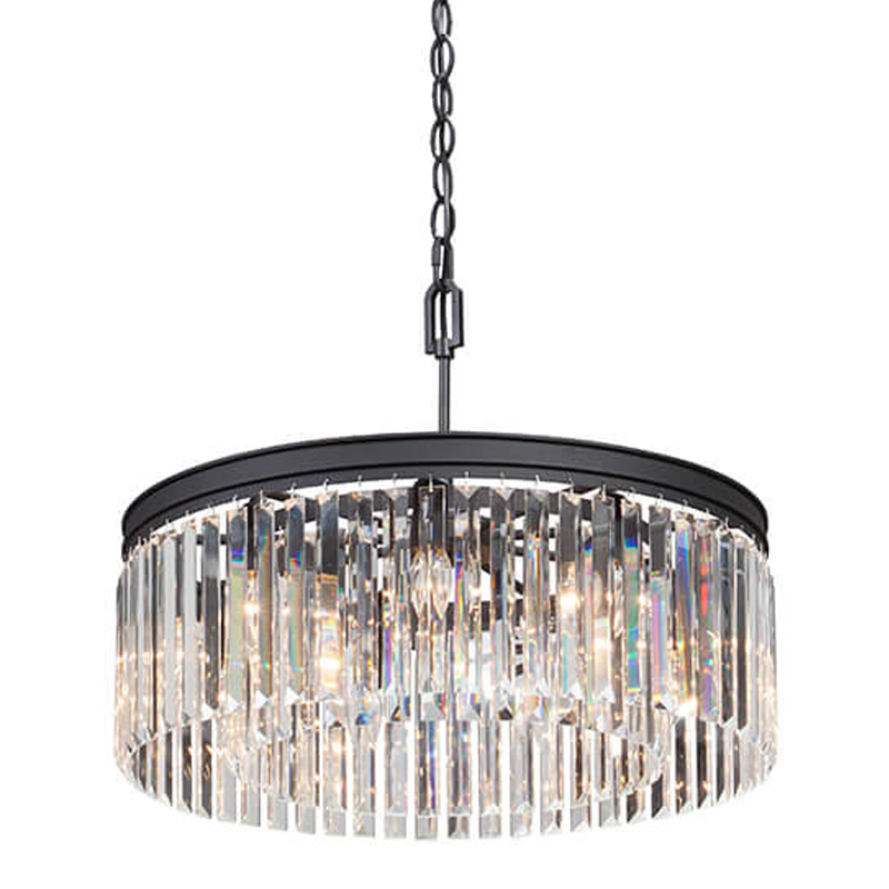 Люстра RH Rhys CLEAR GLASS Prism Round Chandelier прозрачное стекло 40 Черный матовый Люстра RH Rhys CLEAR GLASS Prism Round Chandelier прозрачное стекло 40 Черный матовый в Липецке | Loft Concept