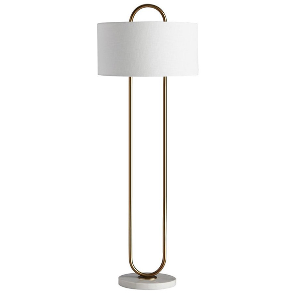 Торшер Marston floor lamp Латунь Белый Торшер Marston floor lamp Латунь Белый в Липецке | Loft Concept