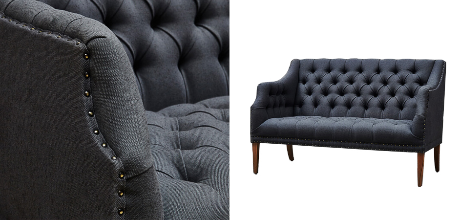 Диван Morton Capitone Sofa темно-серый лен Диван Morton Capitone Sofa темно-серый лен - Loft-Concept в Липецке
