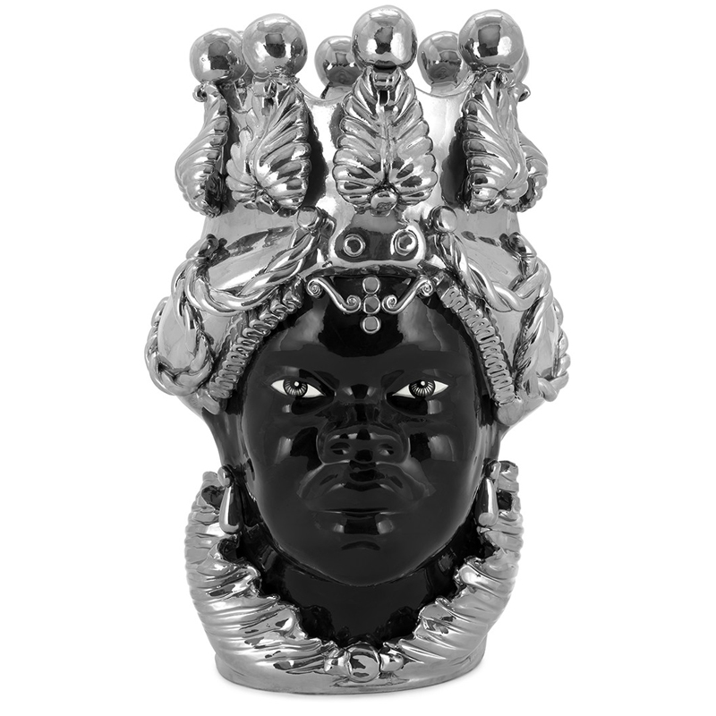 Ваза VASE MORO LADY BIG DREAMS silver Черный Серебряный Ваза VASE MORO LADY BIG DREAMS silver Черный Серебряный в Липецке | Loft Concept