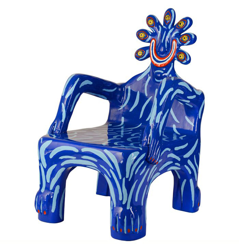 Кресло COBALT CREATURE ARMCHAIR Синий Мульти Кресло COBALT CREATURE ARMCHAIR Синий Мульти в Липецке | Loft Concept
