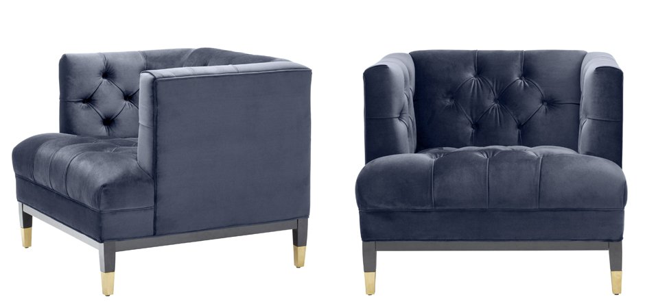 Кресло Eichholtz Chair Castelle Blue Кресло Eichholtz Chair Castelle Blue - Loft-Concept в Липецке