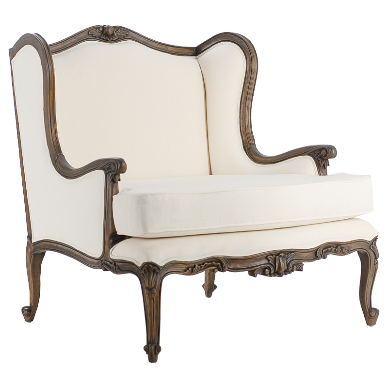 Кресло French Provence Armchair Fabrice ivory ( слоновая кость ) Коричневый в Липецке | Loft Concept 