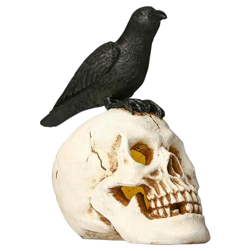Статуэтка Raven and Skull II Черный Белый Статуэтка Raven and Skull II Черный Белый в Липецке | Loft Concept