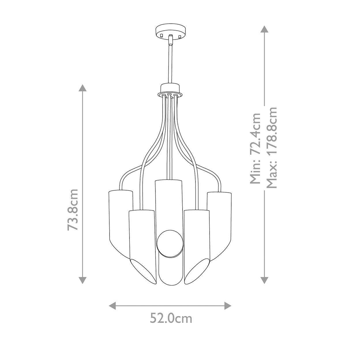 Люстра белого цвета с 6-ю цилиндрическими плафонами Elstead Lighting в Липецке
