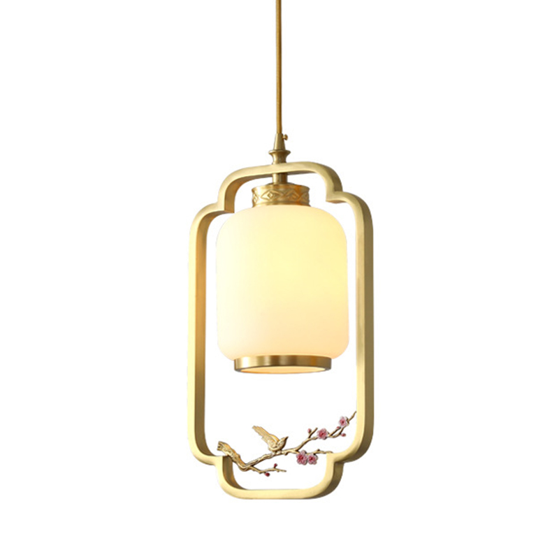 Подвесной светильник Sakura Branch Lantern Chandelier Латунь Белый Розовый Подвесной светильник Sakura Branch Lantern Chandelier Латунь Белый Розовый в Липецке | Loft Concept