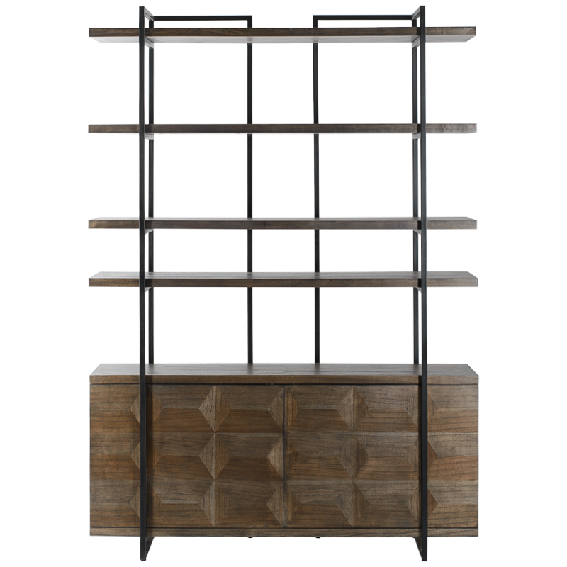 Стеллаж Gilliam Wood Rack Черный Коричневый Стеллаж Gilliam Wood Rack Черный Коричневый в Липецке | Loft Concept