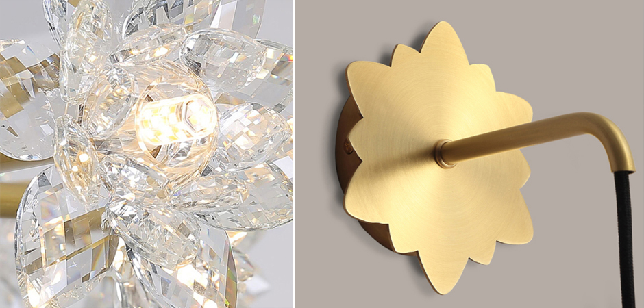 Бра Хрустальный Цветок Лотоса Lotus flower Wall Clear Glass B Бра Хрустальный Цветок Лотоса Lotus flower Wall Clear Glass B - Loft-Concept в Липецке