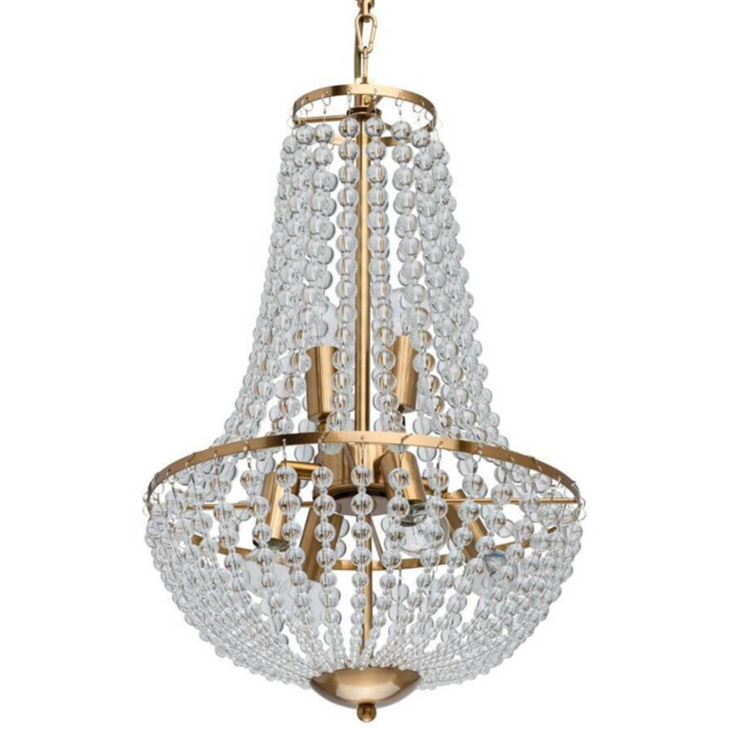 Люстра Virginia Clear Beads Chandelier Gold Золотой Прозрачное Стекло Люстра Virginia Clear Beads Chandelier Gold Золотой Прозрачное Стекло в Липецке | Loft Concept