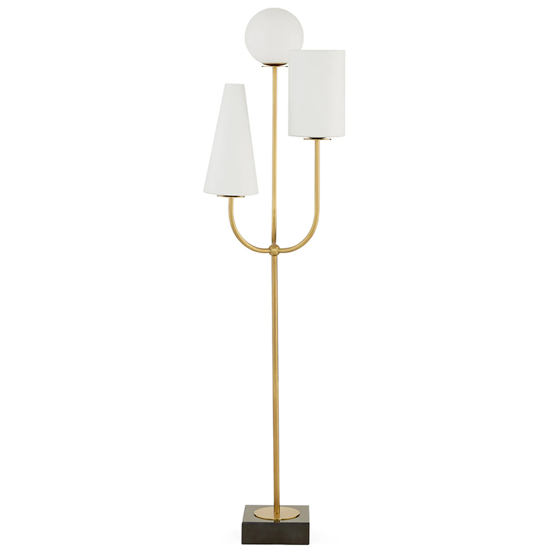 Торшер PARADISO FLOOR LAMP Белый Латунь Черный Мрамор Nero Торшер PARADISO FLOOR LAMP Белый Латунь Черный Мрамор Nero в Липецке | Loft Concept