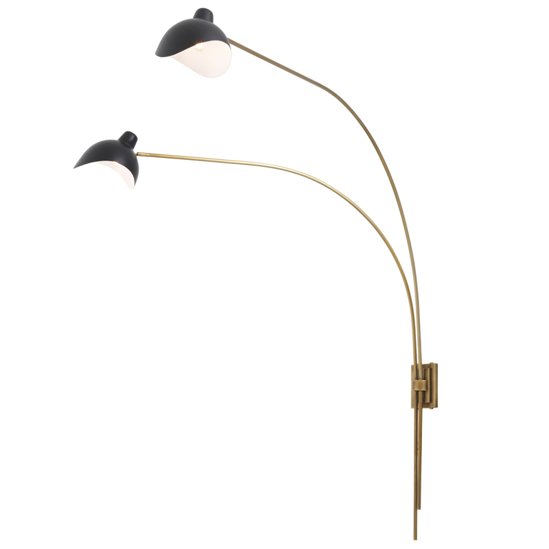 Бра Eichholtz Wall Lamp Mitch Brass Черный Латунь Античная полированная Бра Eichholtz Wall Lamp Mitch Brass Черный Латунь Античная полированная в Липецке | Loft Concept