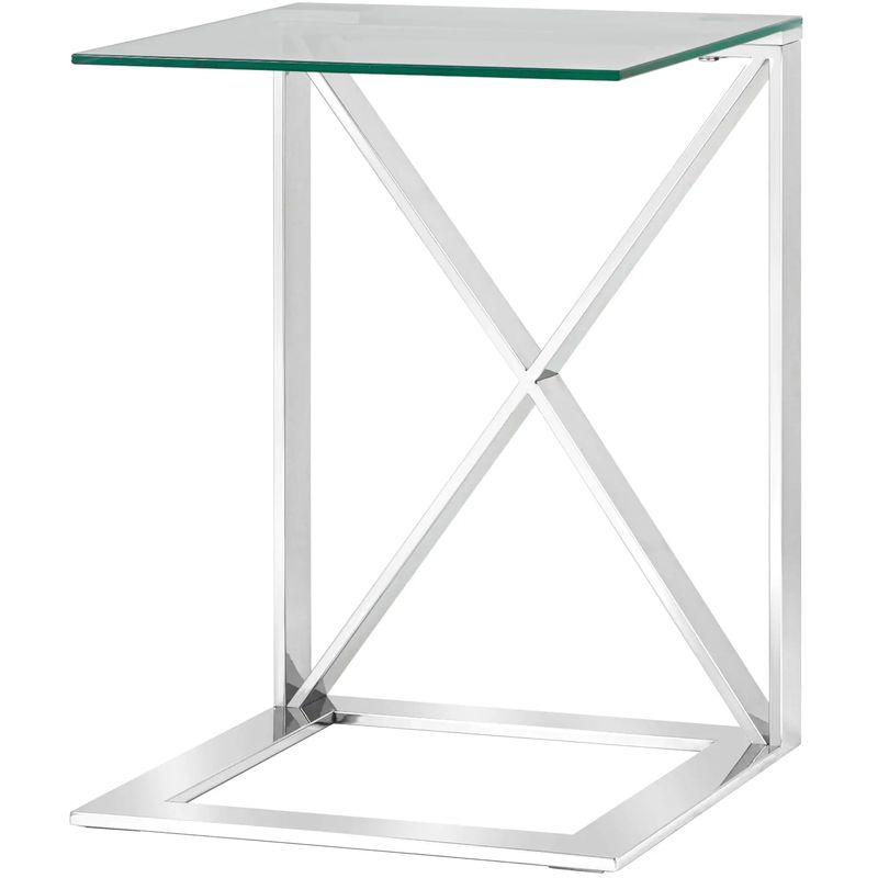 Стол приставной Lanzheron Collection Silver Серебряный Прозрачное Стекло Стол приставной Lanzheron Collection Silver Серебряный Прозрачное Стекло в Липецке | Loft Concept