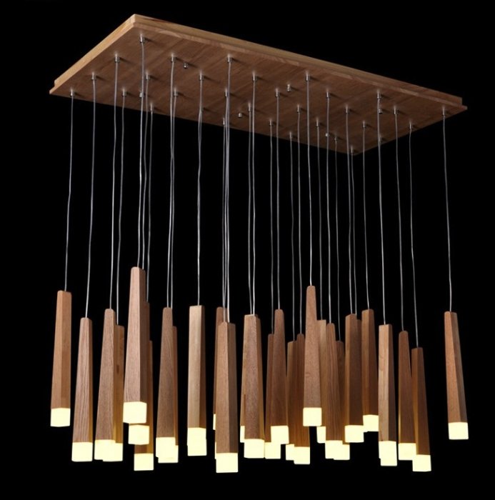 Люстра Wooden Glowworm Square Люстра Wooden Glowworm Square в Липецке | Loft Concept