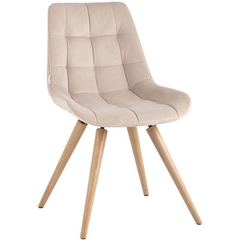Стул NANCY Chair Светло-Бежевый Велюр Бежевый Древесина Стул NANCY Chair Светло-Бежевый Велюр Бежевый Древесина в Липецке | Loft Concept