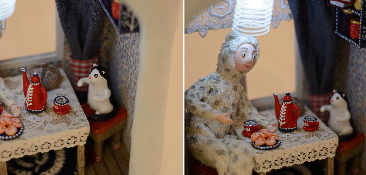 Ночник "Чаепитие зимним вечером" - фото №2