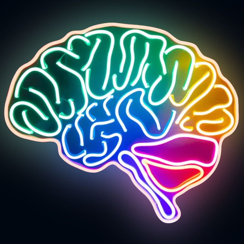 Неоновая настенная лампа Colorful Brain Neon Wall Lamp Мульти Неоновая настенная лампа Colorful Brain Neon Wall Lamp Мульти в Липецке | Loft Concept