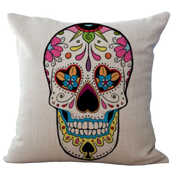 Декоративная подушка Painted Skull Декоративная подушка Painted Skull в Липецке | Loft Concept