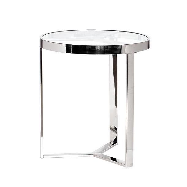 Приставной стол Neoclassic Tee Silver Хром Прозрачное Стекло Приставной стол Neoclassic Tee Silver Хром Прозрачное Стекло в Липецке | Loft Concept
