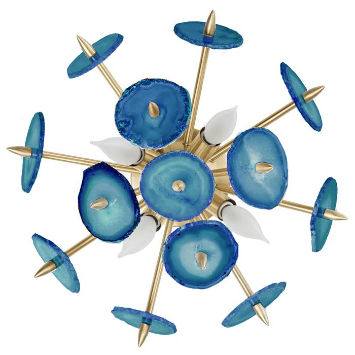 Бра Emporium Blue Agate Burst Sconce Brass Латунь Синий Бра Emporium Blue Agate Burst Sconce Brass Латунь Синий в Липецке | Loft Concept