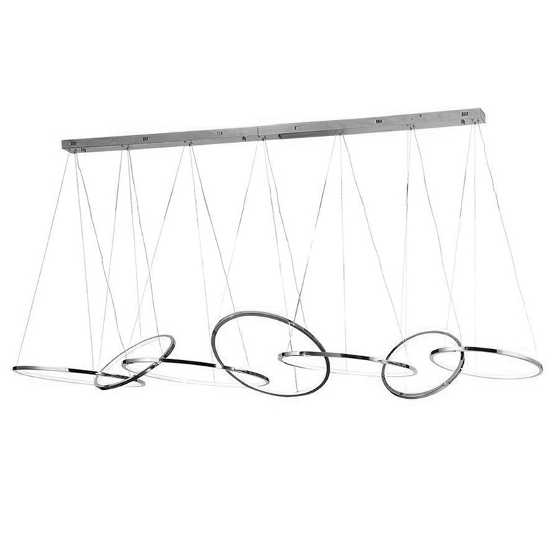 Люстра Ring Connection Horizontal Chandelier Chrome Хром Люстра Ring Connection Horizontal Chandelier Chrome Хром в Липецке | Loft Concept