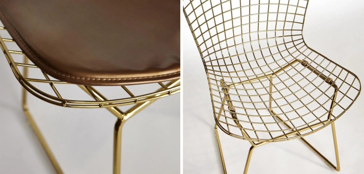 Стул Bertoia Chair Gold - фото