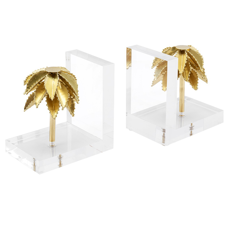 Держатель для книг BOOKEND PALMERY SET 2PCS Прозрачный Латунь Держатель для книг BOOKEND PALMERY SET 2PCS Прозрачный Латунь в Липецке | Loft Concept