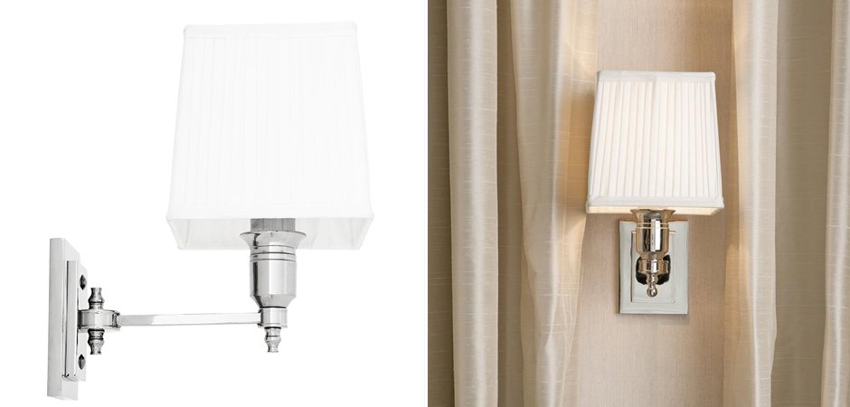Бра Wall Lamp Lexington Single Nickel+White Бра Wall Lamp Lexington Single Nickel+White - Loft-Concept в Липецке