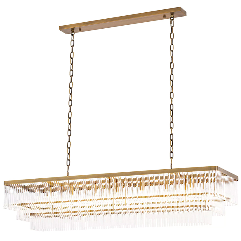 Люстра Eichholtz Chandelier East Rectangular Латунь Прозрачное Стекло Люстра Eichholtz Chandelier East Rectangular Латунь Прозрачное Стекло в Липецке | Loft Concept