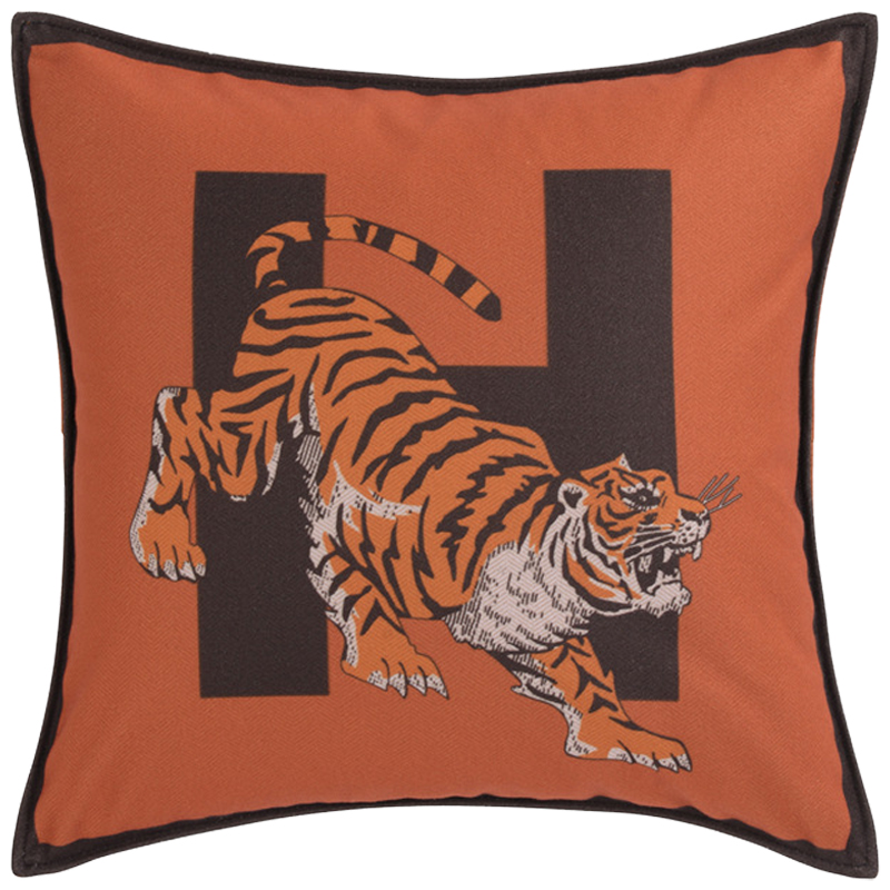 Декоративная подушка Hermes Tiger 170 Оранжевый Коричневый Декоративная подушка Hermes Tiger 170 Оранжевый Коричневый в Липецке | Loft Concept