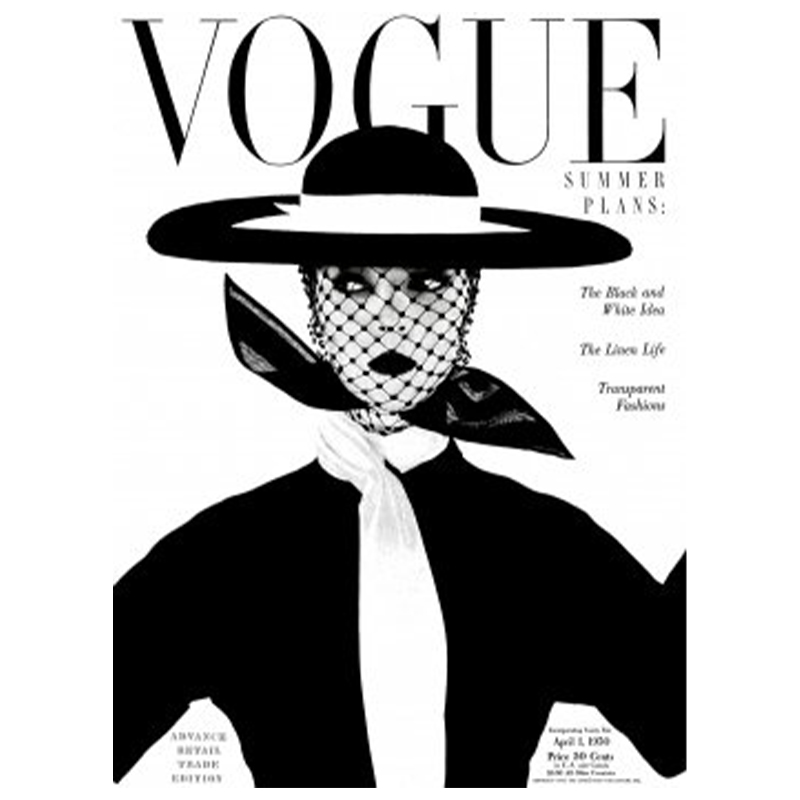 Постер Vogue Cover 1950 April Черный Белый Постер Vogue Cover 1950 April Черный Белый в Липецке | Loft Concept