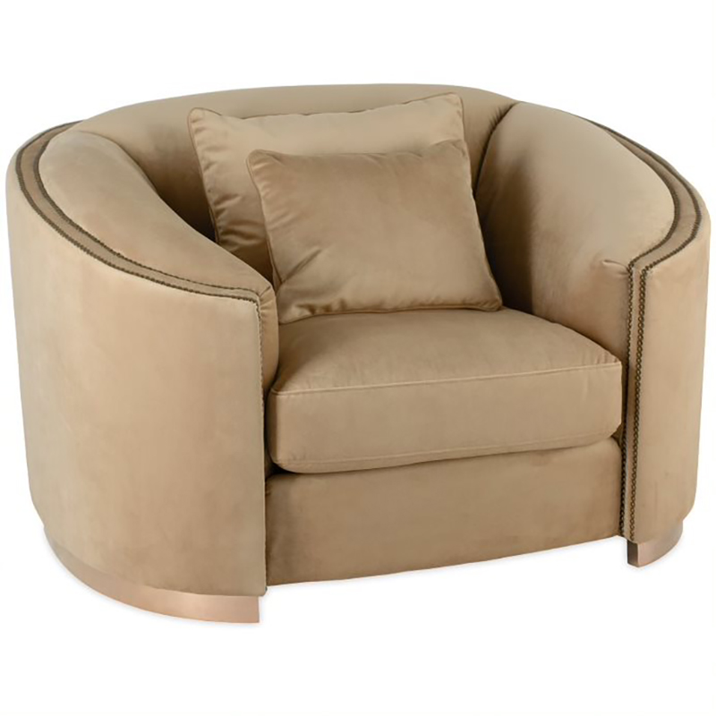 Кресло Maynard Armchair Бежево-серый Медь Кресло Maynard Armchair Бежево-серый Медь в Липецке | Loft Concept