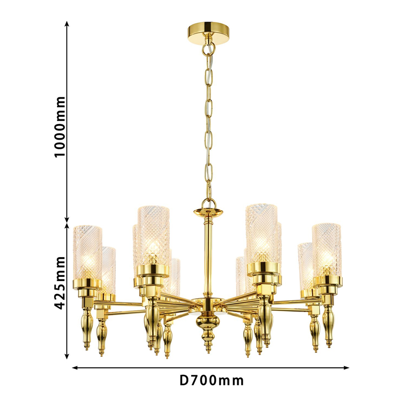 Люстра золотого цвета Balusters D70 см Люстра золотого цвета Balusters D70 см в Липецке
